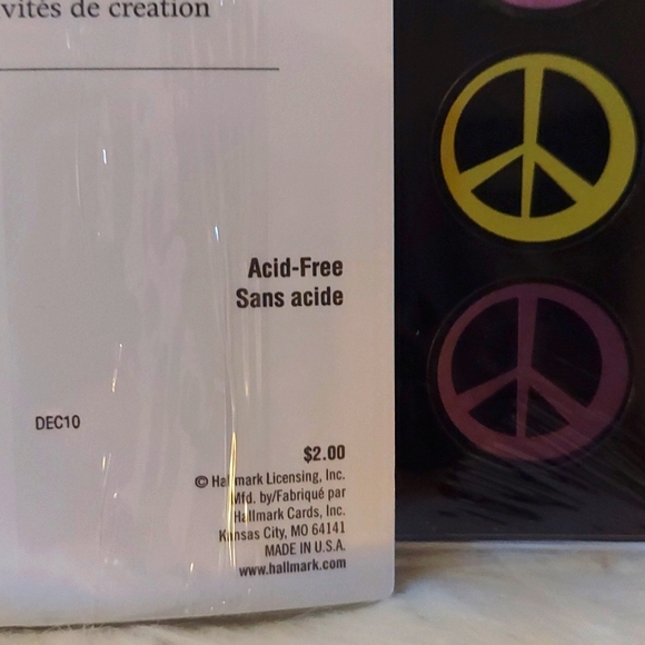 4 pack Hallmark Metallic Peace Sign Stickers - Picture 3 of 3